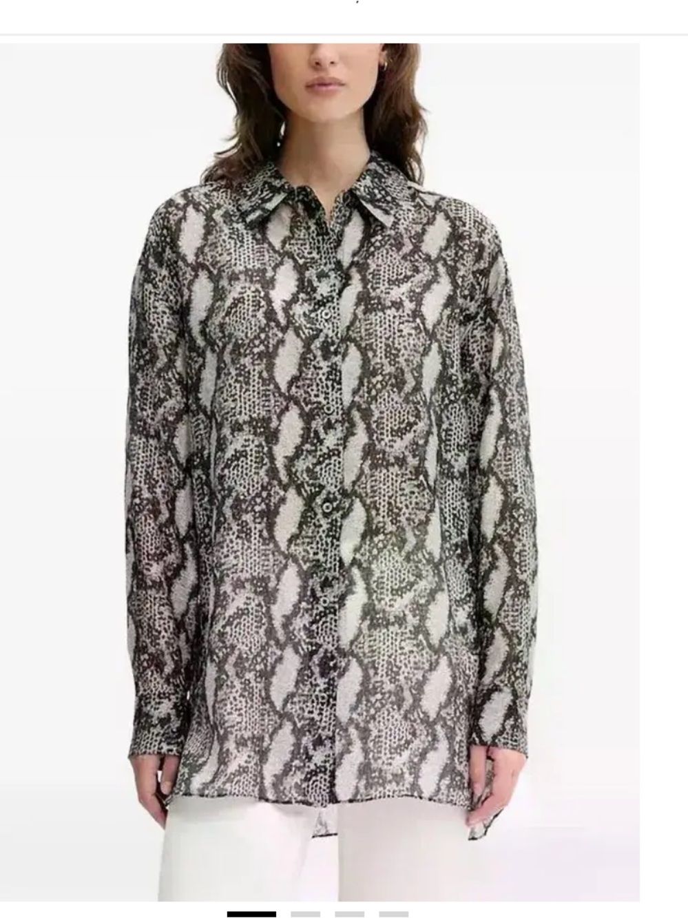IRO Paris Aloune Snakeskin Print Shirt - Black & White